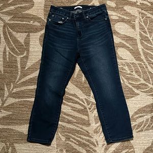 Lauren Conrad ankle and cropped dark blue jeans